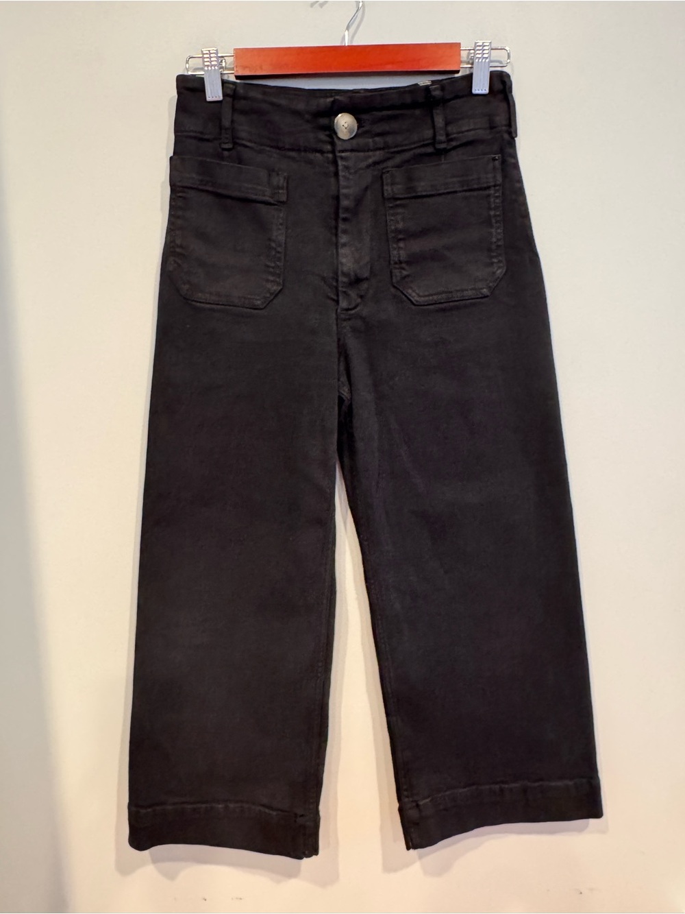 Maeve Colette High-Rise Wide-Leg Denim Jeans Black 27P - Picture 2 of 9